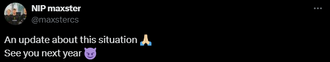 maxster發(fā)布長(cháng)文