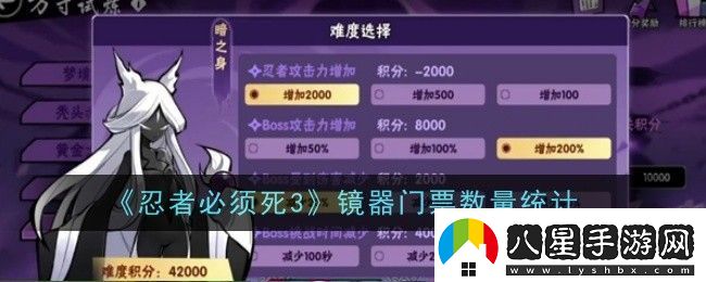 忍者必須死3鏡器門(mén)票數量是什么