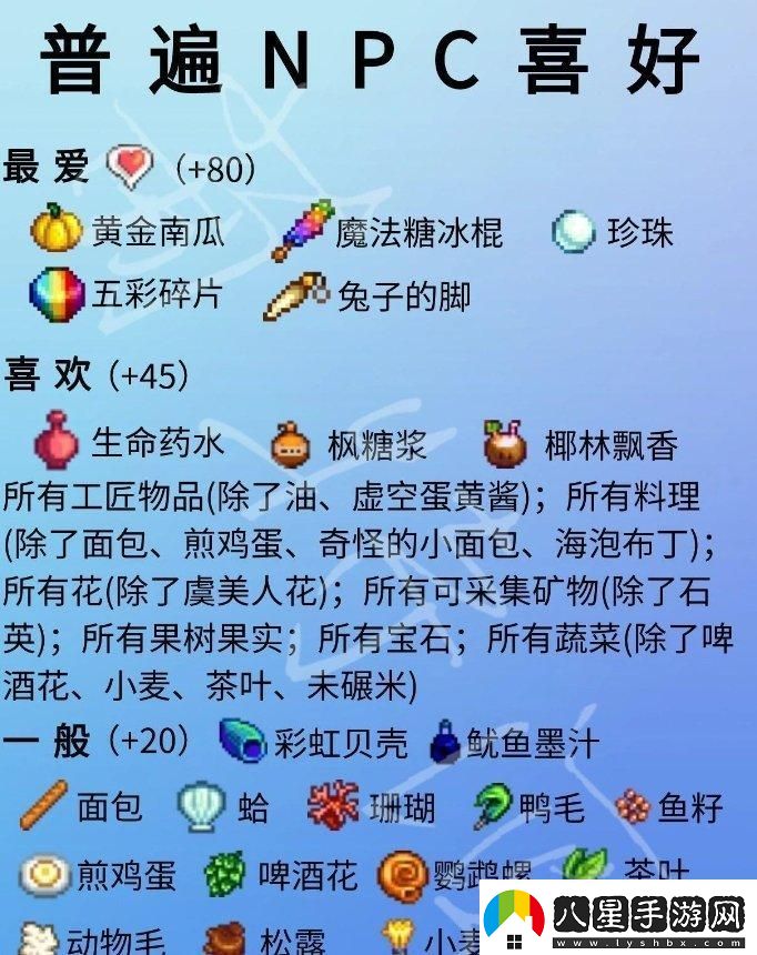 星露谷物語(yǔ)單身npc喜好詳情