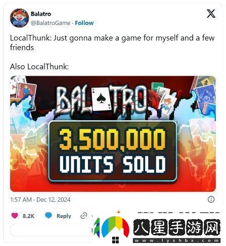 小丑牌全球所有平臺銷(xiāo)量達350萬(wàn)份