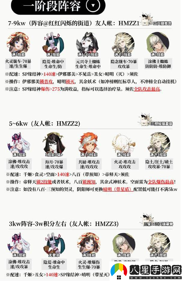陰陽(yáng)師伊邪娜美二階段活動(dòng)中用什么陣容好