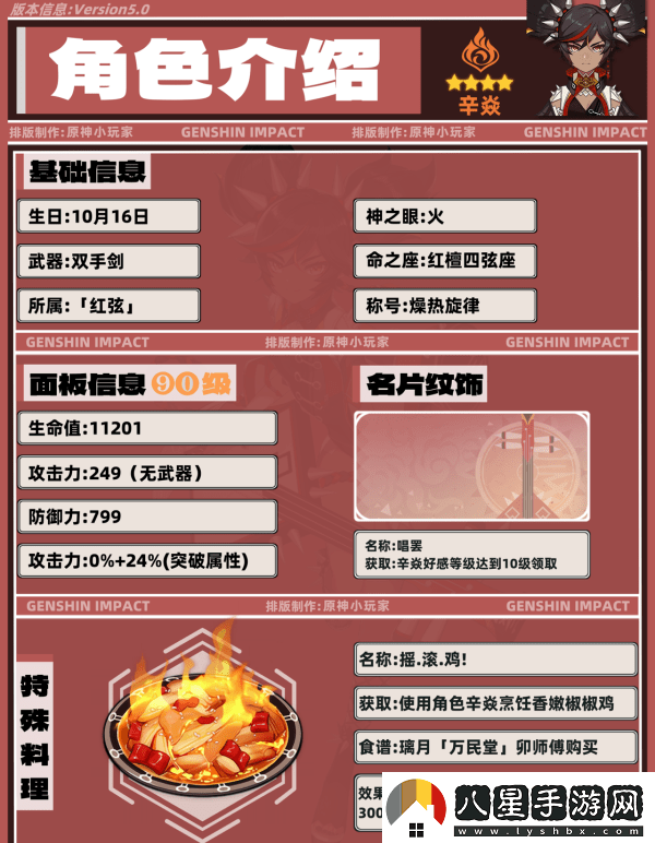 原神5.0辛焱如何培養