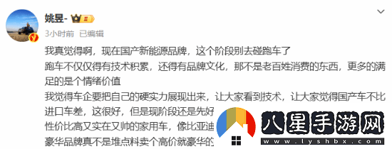 博主建議國產(chǎn)新能源暫時(shí)別碰跑車(chē)