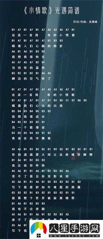 光遇熱門(mén)歌曲琴譜介紹