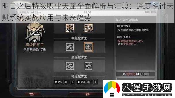 明日之后特級職業(yè)天賦全面解析與匯總