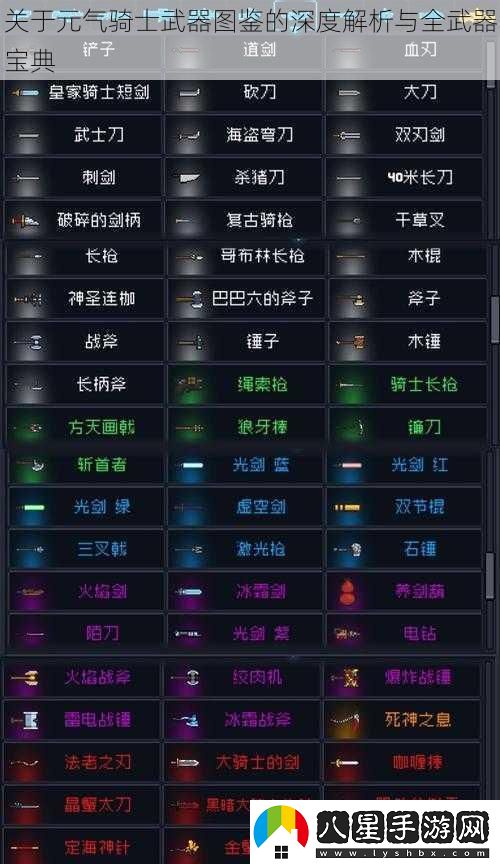關(guān)于元氣騎士武器圖鑒的深度解析與全武器寶典