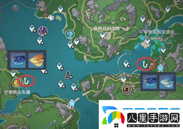 原神灰河渡手釣魚(yú)地點(diǎn)分布圖