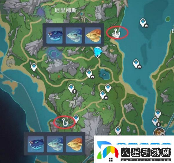 原神灰河渡手釣魚(yú)地點(diǎn)分布圖