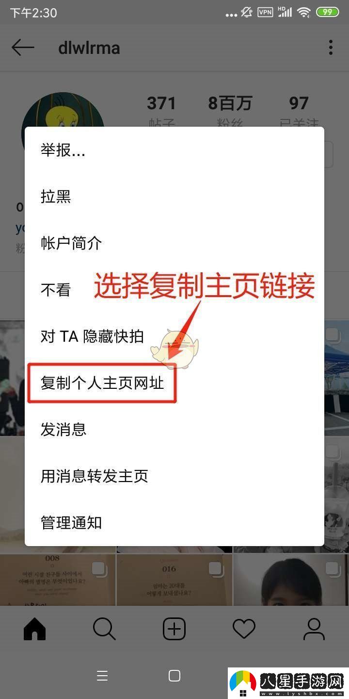 Instagram個(gè)人主頁(yè)鏈接復制教程