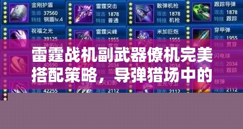 雷霆戰機副武器搭配策略